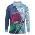 New South Wales Oztag Custom Long Sleeve Polo Shirt NSW Waratah Indigenous Art