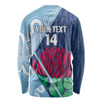 New South Wales Oztag Custom Long Sleeve Shirt NSW Waratah Indigenous Art