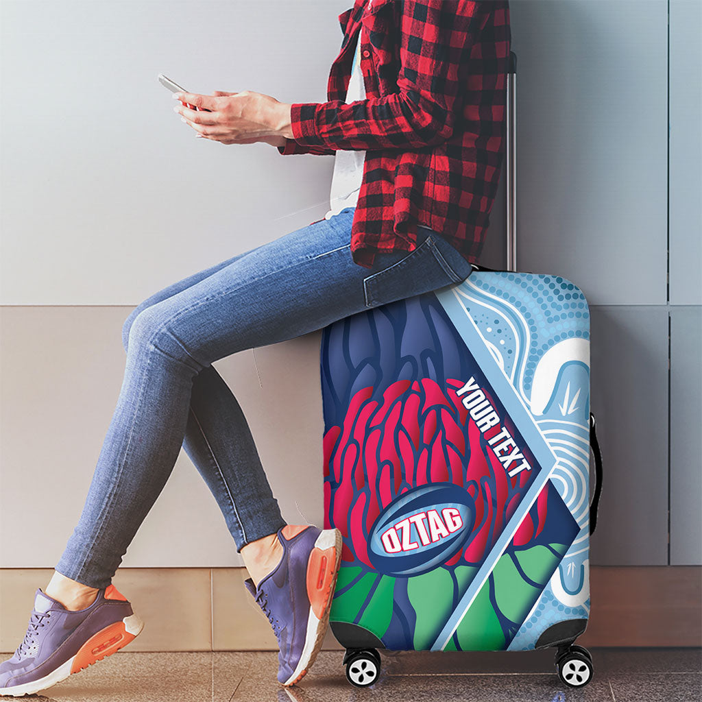 New South Wales Oztag Custom Luggage Cover NSW Waratah Indigenous Art