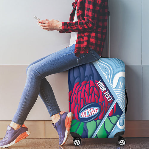 New South Wales Oztag Custom Luggage Cover NSW Waratah Indigenous Art