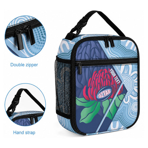 New South Wales Oztag Custom Lunch Bag NSW Waratah Indigenous Art