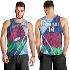 New South Wales Oztag Custom Men Tank Top NSW Waratah Indigenous Art