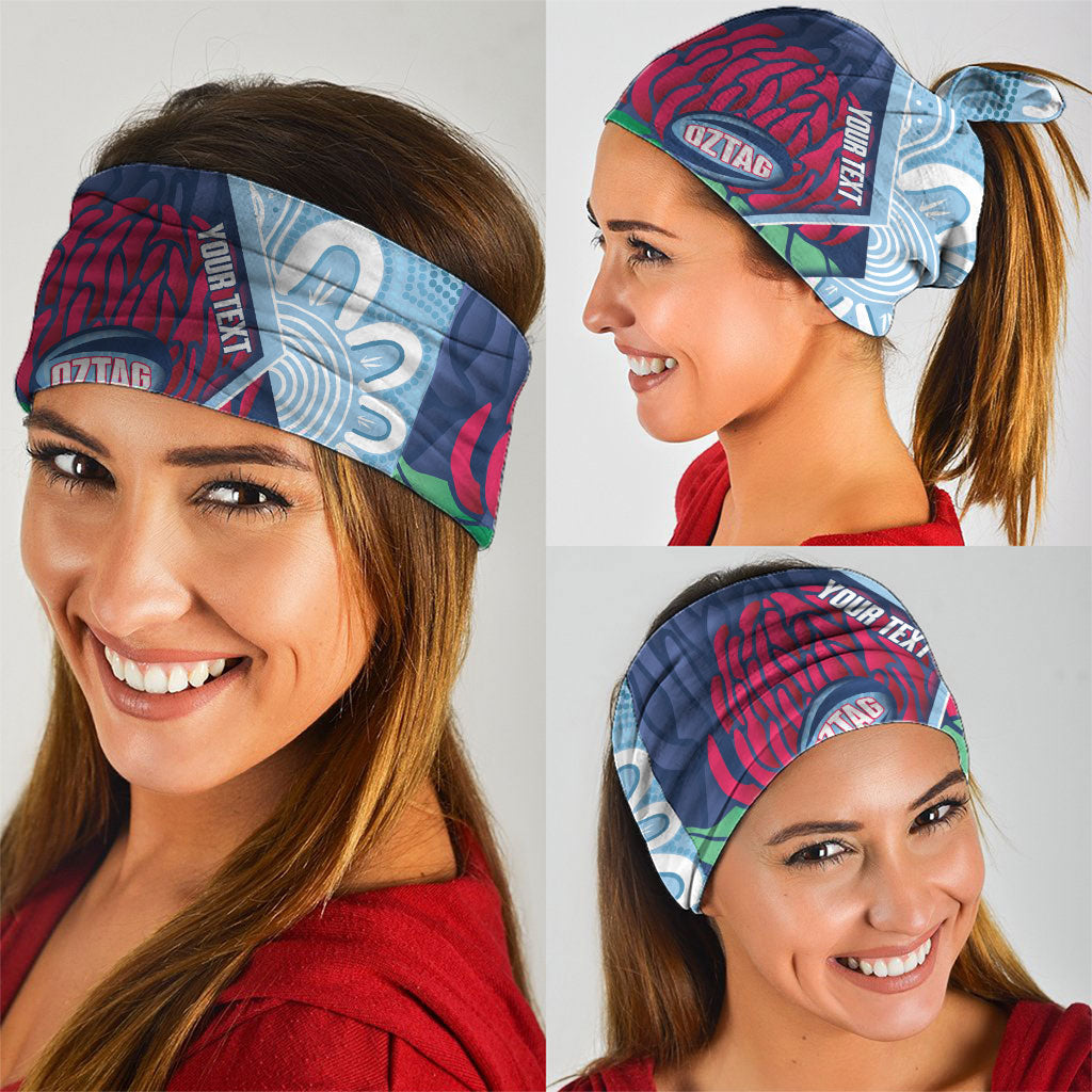 New South Wales Oztag Custom Neck Gaiter NSW Waratah Indigenous Art