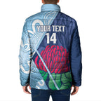 New South Wales Oztag Custom Padded Jacket NSW Waratah Indigenous Art