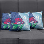 New South Wales Oztag Custom Pillow Cover NSW Waratah Indigenous Art