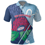 New South Wales Oztag Custom Polo Shirt NSW Waratah Indigenous Art