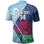 New South Wales Oztag Custom Polo Shirt NSW Waratah Indigenous Art