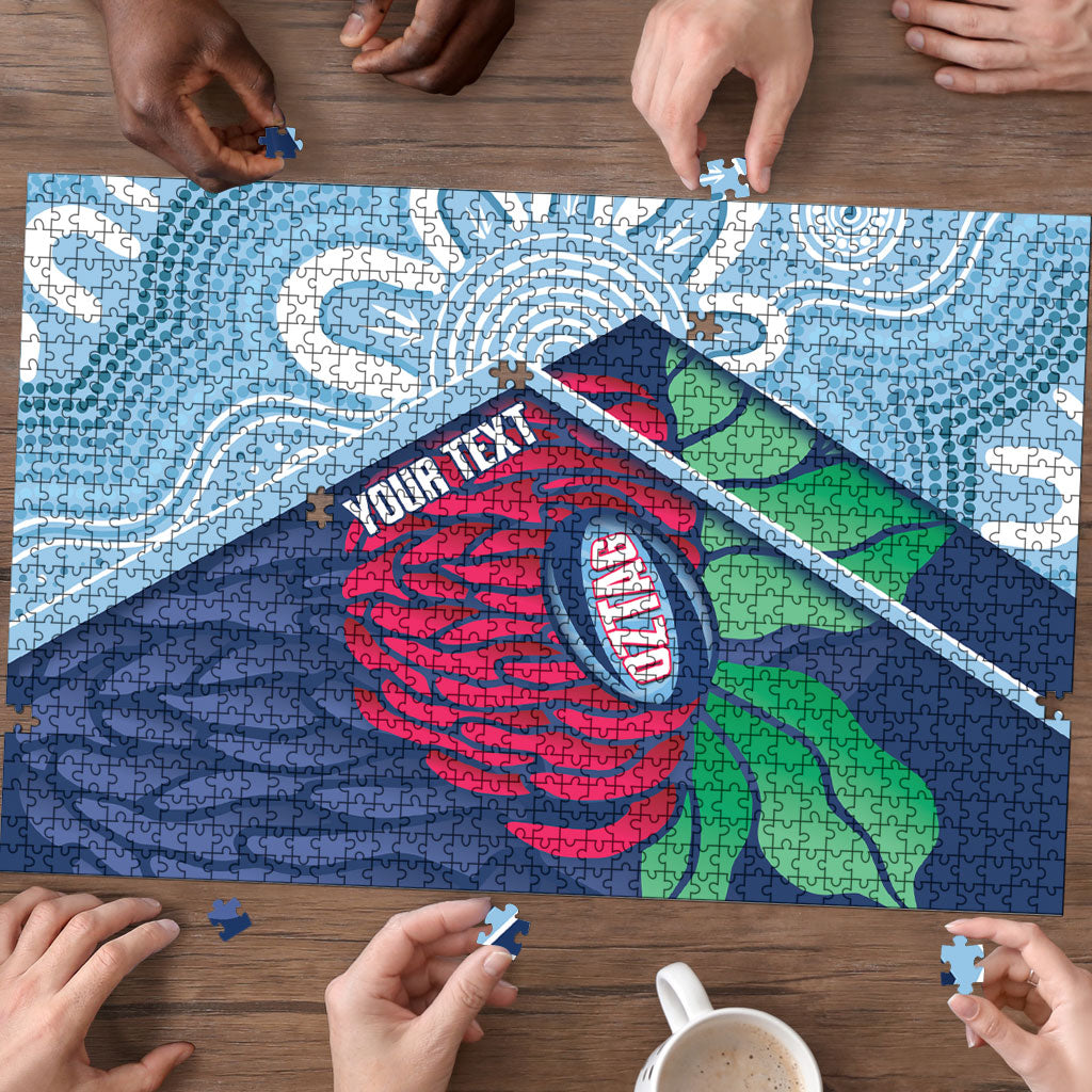 New South Wales Oztag Custom Puzzle NSW Waratah Indigenous Art