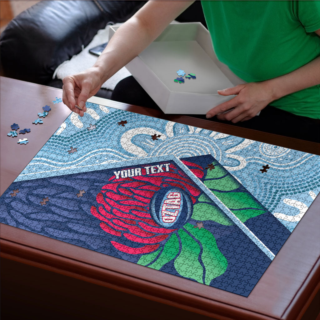 New South Wales Oztag Custom Puzzle NSW Waratah Indigenous Art