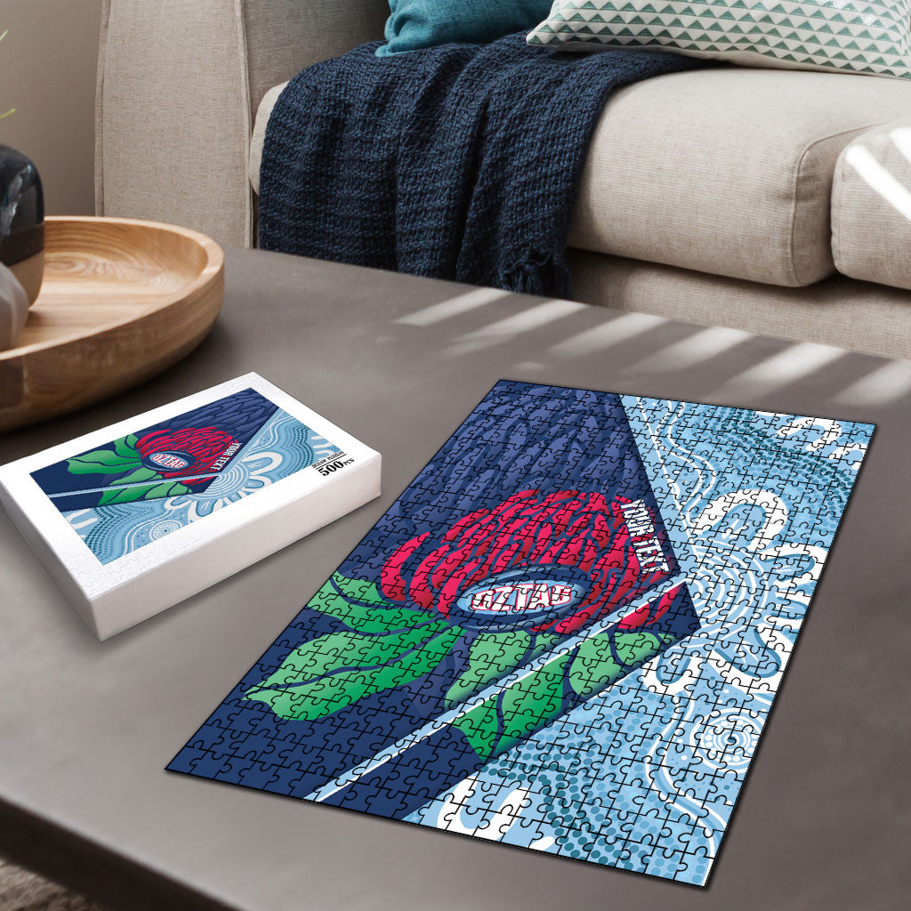 New South Wales Oztag Custom Puzzle NSW Waratah Indigenous Art