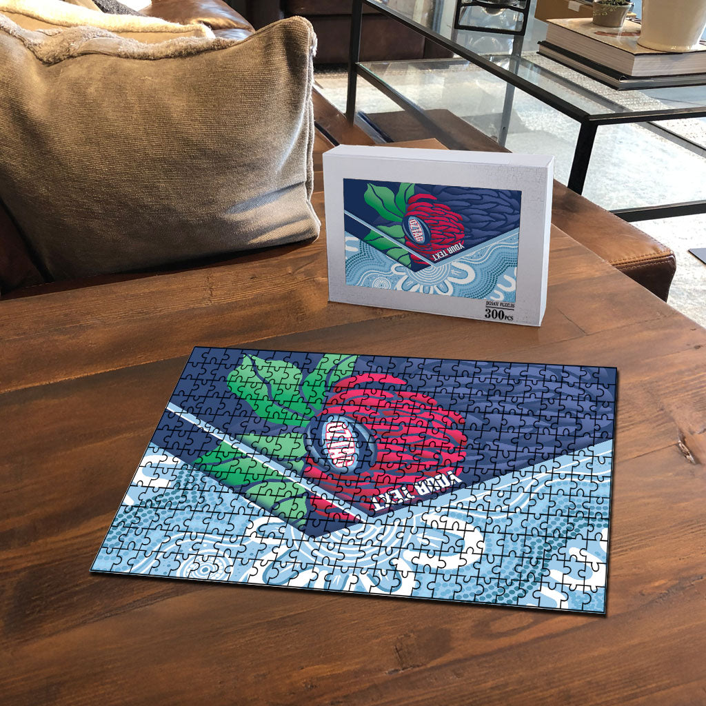 New South Wales Oztag Custom Puzzle NSW Waratah Indigenous Art