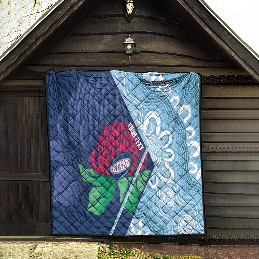 New South Wales Oztag Custom Quilt NSW Waratah Indigenous Art