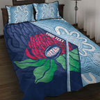 New South Wales Oztag Custom Quilt Bed Set NSW Waratah Indigenous Art