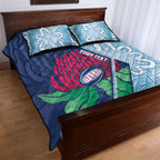 New South Wales Oztag Custom Quilt Bed Set NSW Waratah Indigenous Art
