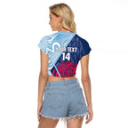 New South Wales Oztag Custom Raglan Cropped T Shirt NSW Waratah Indigenous Art