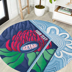 New South Wales Oztag Custom Round Carpet NSW Waratah Indigenous Art