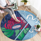 New South Wales Oztag Custom Round Carpet NSW Waratah Indigenous Art