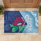 New South Wales Oztag Custom Rubber Doormat NSW Waratah Indigenous Art