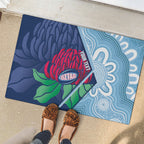 New South Wales Oztag Custom Rubber Doormat NSW Waratah Indigenous Art
