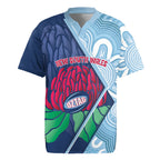 New South Wales Oztag Custom Rugby Jersey NSW Waratah Indigenous Art