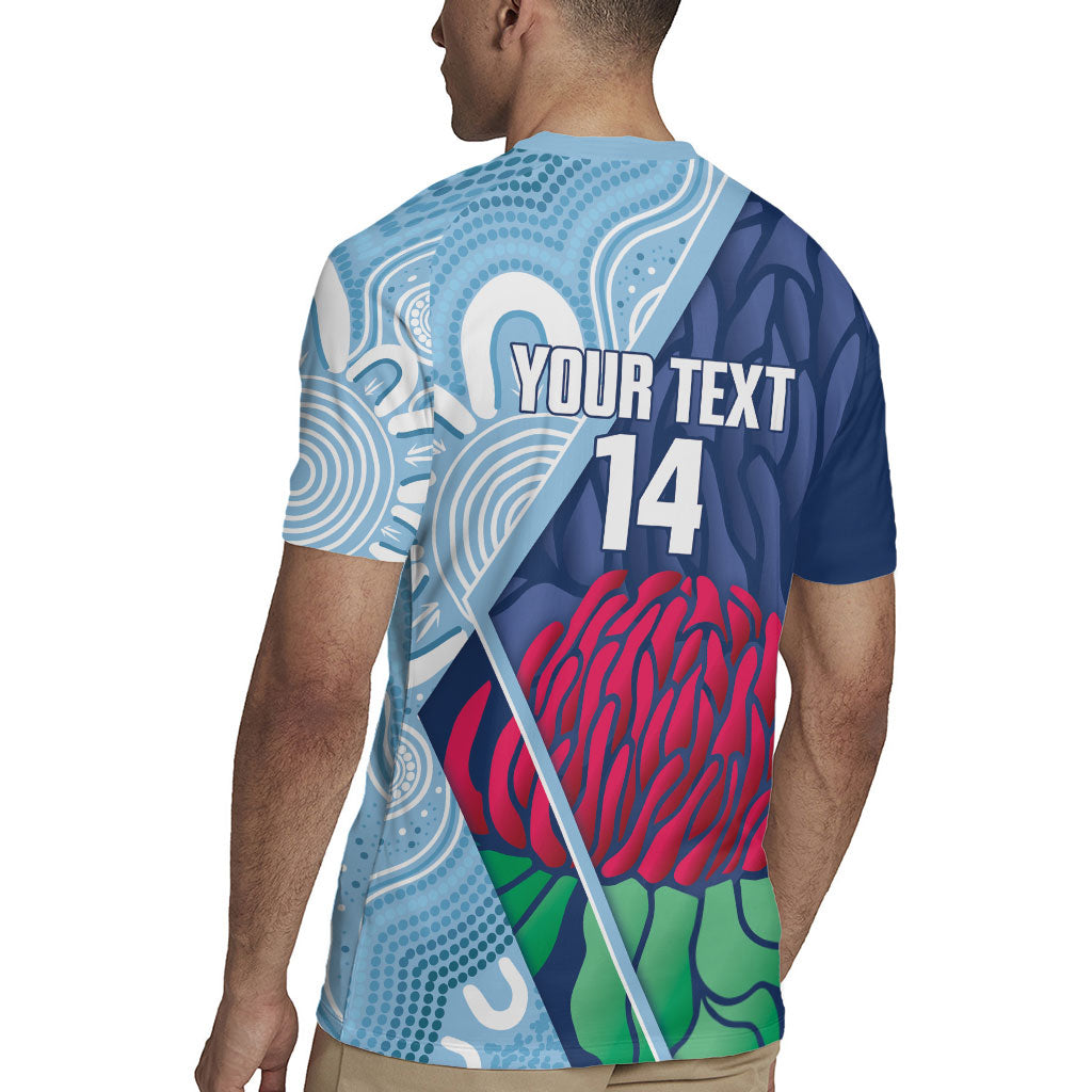 New South Wales Oztag Custom Rugby Jersey NSW Waratah Indigenous Art