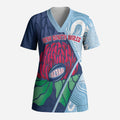 New South Wales Oztag Custom Scrub Top NSW Waratah Indigenous Art