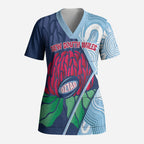 New South Wales Oztag Custom Scrub Top NSW Waratah Indigenous Art