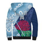 New South Wales Oztag Custom Sherpa Hoodie NSW Waratah Indigenous Art