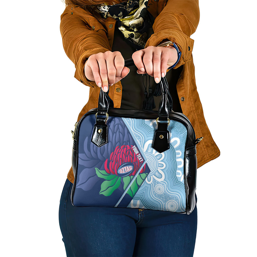 New South Wales Oztag Custom Shoulder Handbag NSW Waratah Indigenous Art