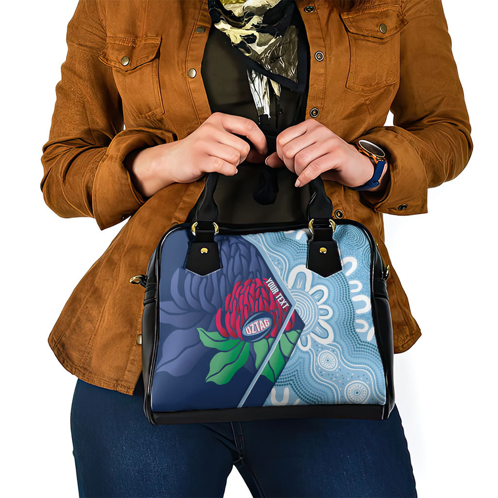 New South Wales Oztag Custom Shoulder Handbag NSW Waratah Indigenous Art