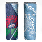 New South Wales Oztag Custom Skinny Tumbler NSW Waratah Indigenous Art
