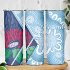 New South Wales Oztag Custom Skinny Tumbler NSW Waratah Indigenous Art
