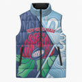 New South Wales Oztag Custom Sleeveless Puffer Jacket NSW Waratah Indigenous Art