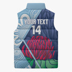 New South Wales Oztag Custom Sleeveless Puffer Jacket NSW Waratah Indigenous Art