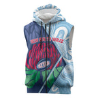 New South Wales Oztag Custom Sleeveless Zip Hoodie NSW Waratah Indigenous Art
