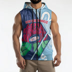 New South Wales Oztag Custom Sleeveless Zip Hoodie NSW Waratah Indigenous Art