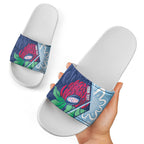 New South Wales Oztag Custom Slide Sandals NSW Waratah Indigenous Art