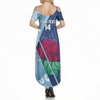 New South Wales Oztag Custom Summer Maxi Dress NSW Waratah Indigenous Art