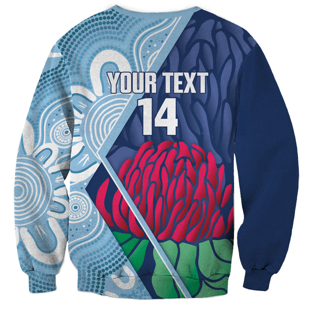 New South Wales Oztag Custom Sweatshirt NSW Waratah Indigenous Art