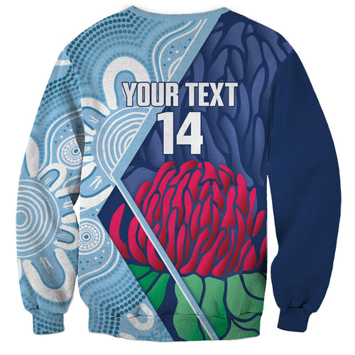 New South Wales Oztag Custom Sweatshirt NSW Waratah Indigenous Art
