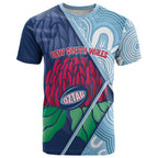 New South Wales Oztag Custom T Shirt NSW Waratah Indigenous Art