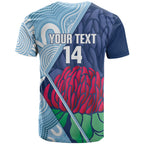 New South Wales Oztag Custom T Shirt NSW Waratah Indigenous Art
