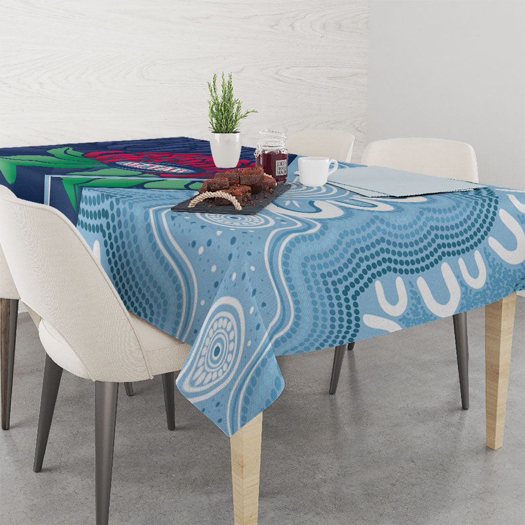 New South Wales Oztag Custom Tablecloth NSW Waratah Indigenous Art