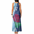 New South Wales Oztag Custom Tank Maxi Dress NSW Waratah Indigenous Art