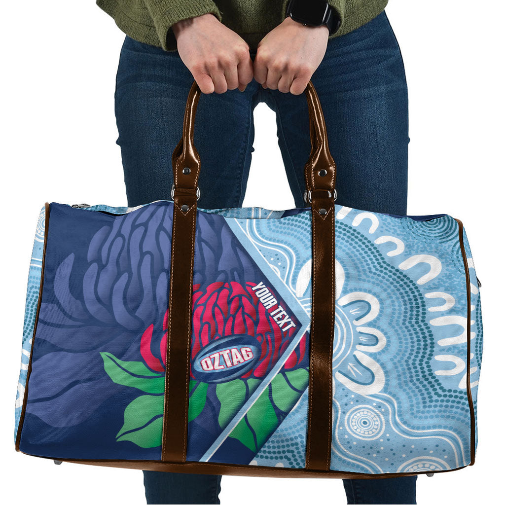 New South Wales Oztag Custom Travel Bag NSW Waratah Indigenous Art