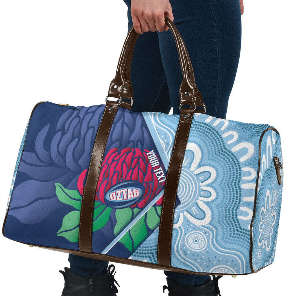 New South Wales Oztag Custom Travel Bag NSW Waratah Indigenous Art