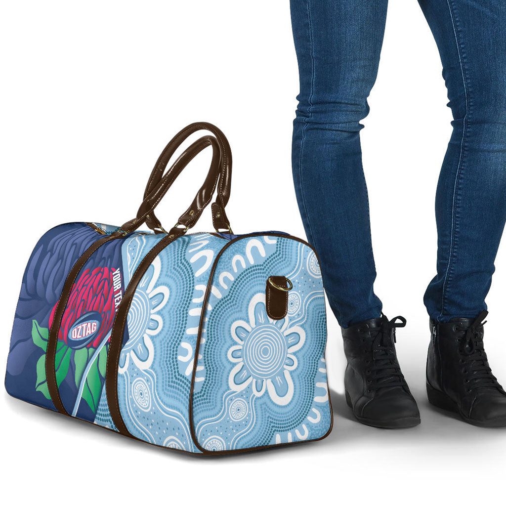 New South Wales Oztag Custom Travel Bag NSW Waratah Indigenous Art