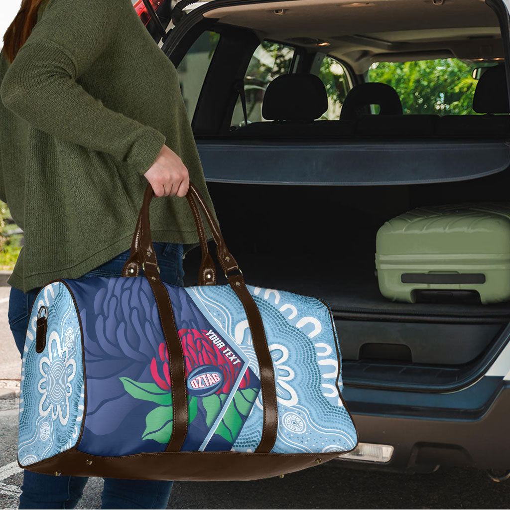 New South Wales Oztag Custom Travel Bag NSW Waratah Indigenous Art