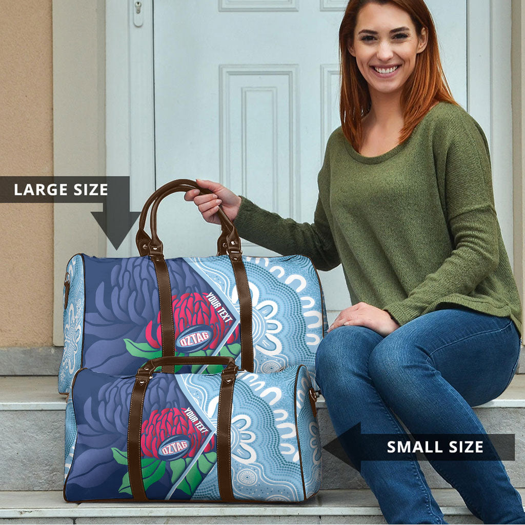 New South Wales Oztag Custom Travel Bag NSW Waratah Indigenous Art