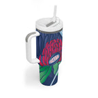 New South Wales Oztag Custom Tumbler With Handle NSW Waratah Indigenous Art